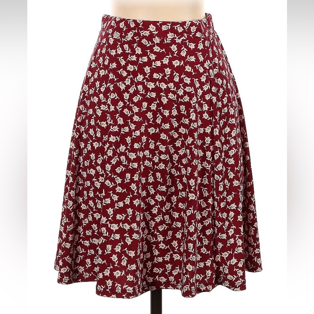 Gilli A-Line Red Floral Skirt